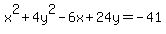 x%5E2%2B4y%5E2-6x%2B24y=-41