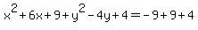 x%5E2%2B6x%2B9%2By%5E2-4y%2B4=-9%2B9%2B4