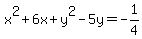 x%5E2%2B6x%2By%5E2-5y=-1%2F4