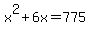 x%5E2%2B6x=775
