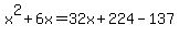 x%5E2%2B6x+=+32x%2B224-137