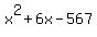 x%5E2%2B6x-567