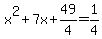 x%5E2%2B7x%2B49%2F4=1%2F4