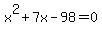 x%5E2%2B7x-98=0