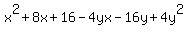 x%5E2%2B8x%2B16-4yx-16y%2B4y%5E2