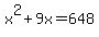 x%5E2%2B9x=648