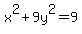 x%5E2%2B9y%5E2=9