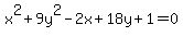 x%5E2%2B9y%5E2-2x%2B18y%2B1=0