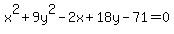 x%5E2%2B9y%5E2-2x%2B18y-71=0