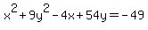 x%5E2%2B9y%5E2-4x%2B54y=-49