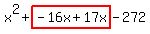 x%5E2%2Bhighlight%28-16x%2B17x%29-272