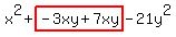 x%5E2%2Bhighlight%28-3xy%2B7xy%29-21y%5E2