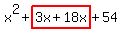 x%5E2%2Bhighlight%283x%2B18x%29%2B54