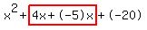 x%5E2%2Bhighlight%284x%2B-5x%29%2B-20