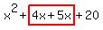 x%5E2%2Bhighlight%284x%2B5x%29%2B20