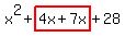 x%5E2%2Bhighlight%284x%2B7x%29%2B28