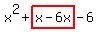 x%5E2%2Bhighlight%28x-6x%29-6