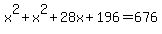 x%5E2%2Bx%5E2%2B28x%2B196=676