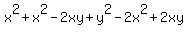 x%5E2%2Bx%5E2+-2xy+%2By%5E2+-2x%5E2%2B+2xy