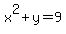 x%5E2%2By=9