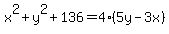 x%5E2%2By%5E2%2B136=4%285y-3x%29