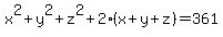 x%5E2%2By%5E2%2Bz%5E2%2B2%28x%2By%2Bz%29=361