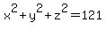 x%5E2%2By%5E2%2Bz%5E2=121