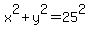 x%5E2%2By%5E2=25%5E2