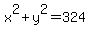 x%5E2%2By%5E2=324