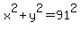 x%5E2%2By%5E2=91%5E2