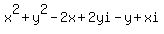 x%5E2%2By%5E2+-2x+%2B2yi+-y+%2B+xi
