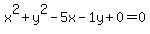x%5E2%2By%5E2-5x-1y%2B0+=+0