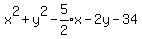 x%5E2%2By%5E2-expr%285%2F2%29x-2y-34
