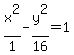 x%5E2%2F1-y%5E2%2F16=1