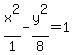 x%5E2%2F1-y%5E2%2F8=1