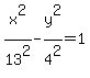 x%5E2%2F13%5E2+-+y%5E2%2F4%5E2+=+1