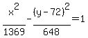 x%5E2%2F1369+-+%28y+-+72%29%5E2%2F648+=+1