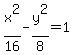 x%5E2%2F16-y%5E2%2F8=1