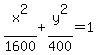 x%5E2%2F1600+%2B+y%5E2%2F400+=+1
