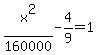 x%5E2%2F160000+-+4%2F9+=+1