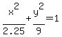 x%5E2%2F2.25%2By%5E2%2F9=1