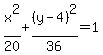 x%5E2%2F20%2B%28y-4%29%5E2%2F36=1