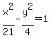 x%5E2%2F21-y%5E2%2F4=1