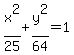 x%5E2%2F25%2By%5E2%2F64=1