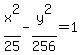 x%5E2%2F25+-+y%5E2%2F256+=1+
