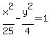x%5E2%2F25-y%5E2%2F4=1