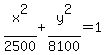 x%5E2%2F2500%2By%5E2%2F8100=1