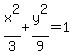 x%5E2%2F3%2By%5E2%2F9=1
