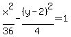 x%5E2%2F36+-+%28y-2%29%5E2%2F4+=+1