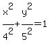 x%5E2%2F4%5E2%2By%5E2%2F5%5E2+=+1